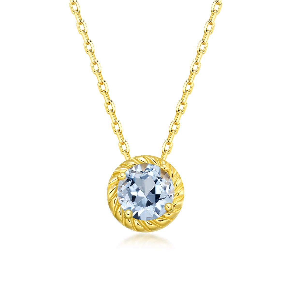 March Birthstone Nature Aquamarine Necklace