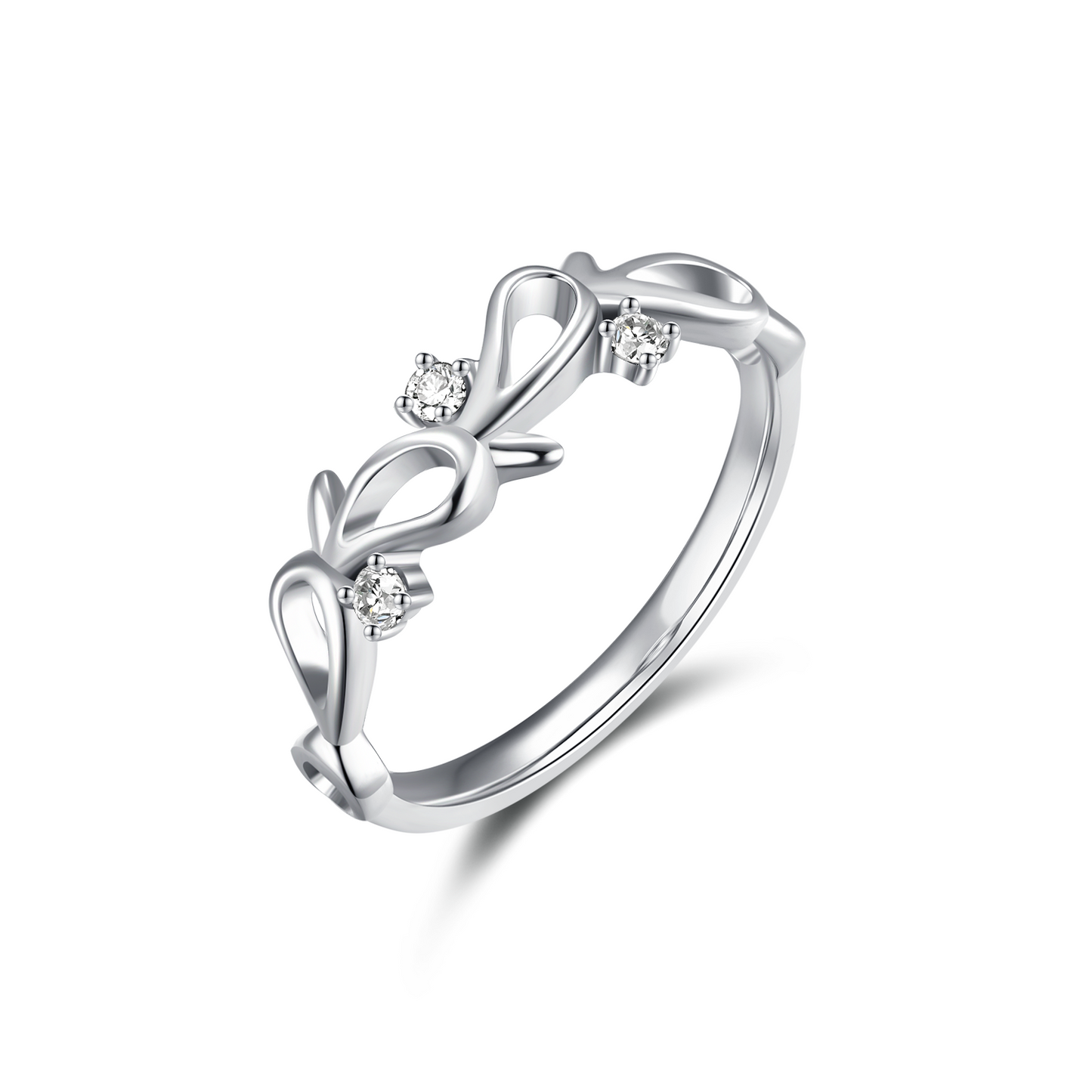 diamond ring set with 18k white gold
