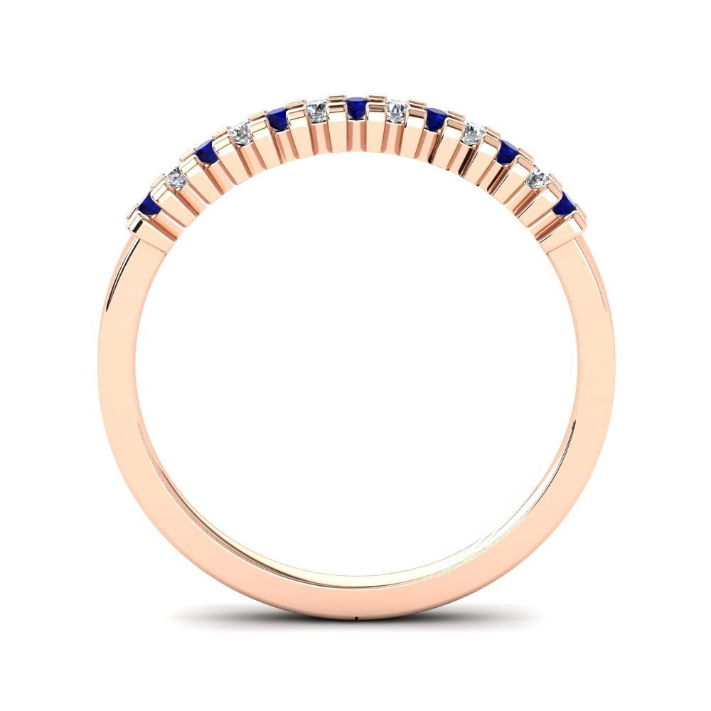 Nature Blue Sapphire Blue-and-White Contrast Band