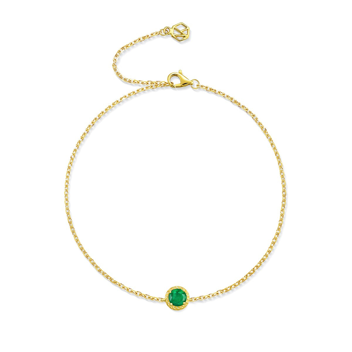 May Birthstone Green Emerald Bracelet