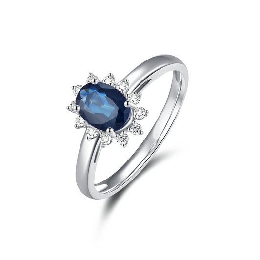 Sapphire Ring set with white sapphire