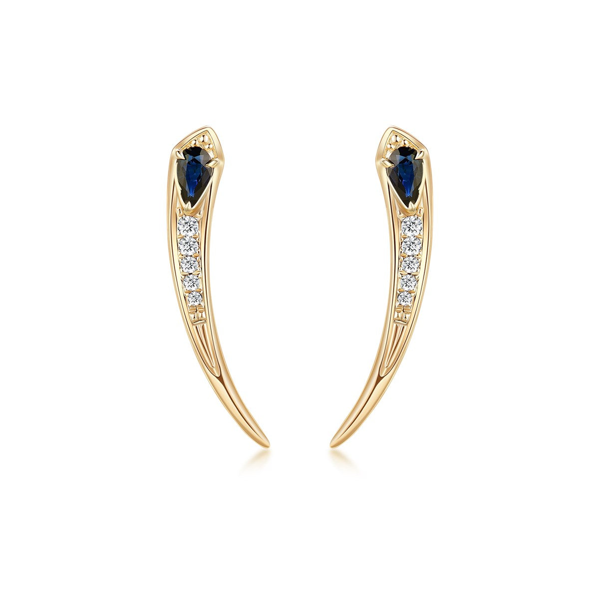 Nature Sapphire With Diamond Earrings